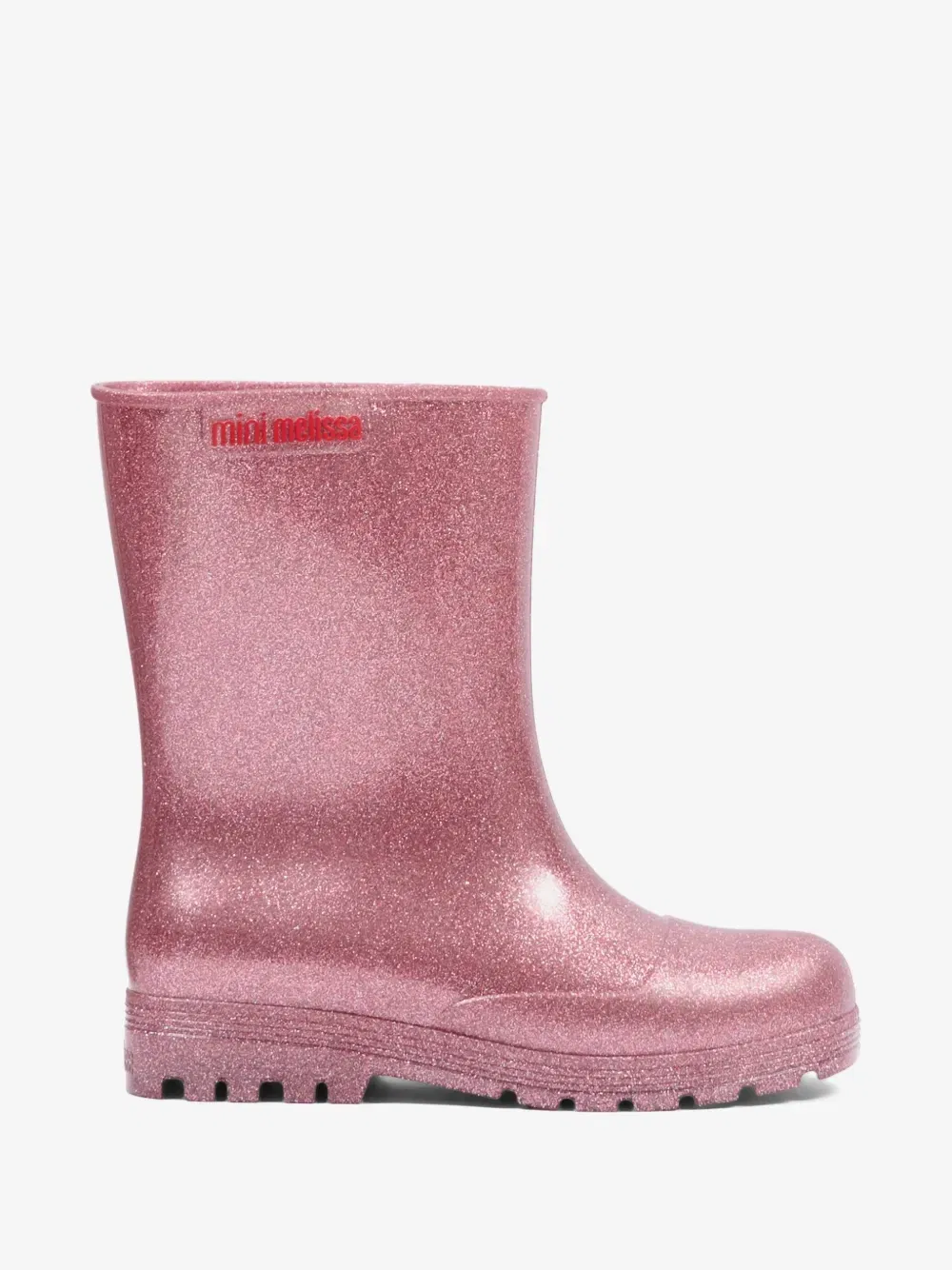 Резиновые сапоги Welly с блестками Mini Melissa, розовый — фото 2