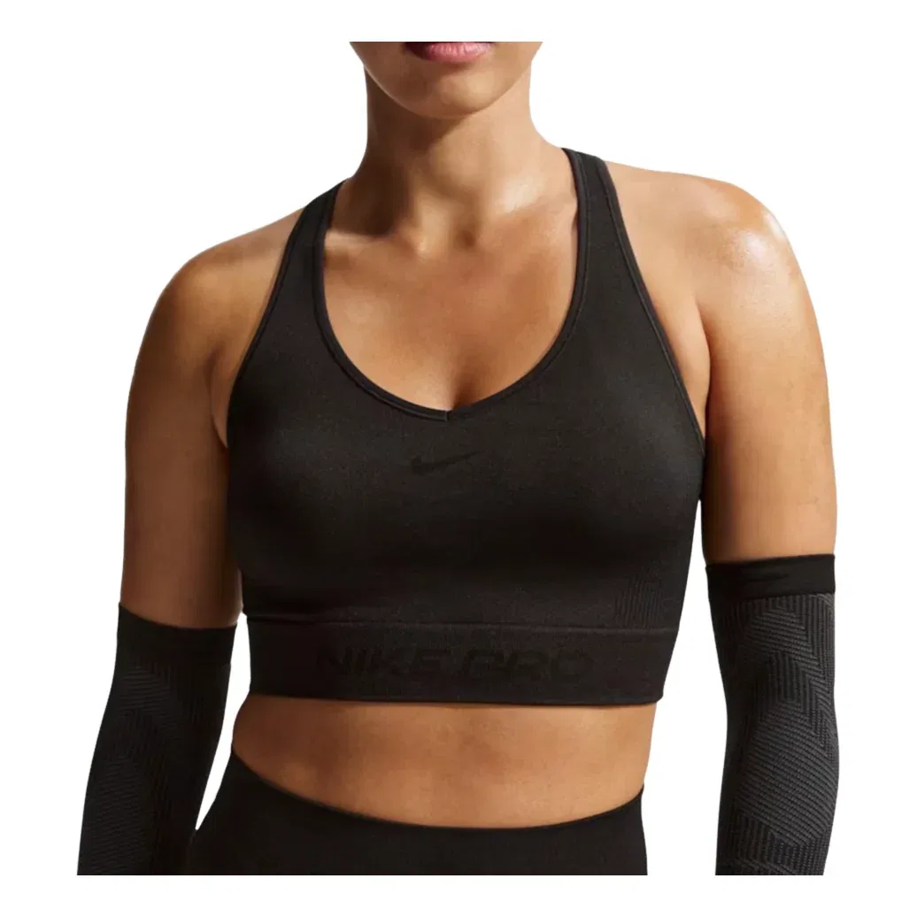 Женская футболка Pro Seamless Dri-FIT Cropped Tank Top 'Black' Nike, черный