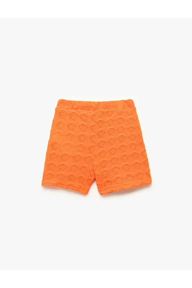 Детские шорты для девочек текстурированные мини-юбка-шорты Koton, Orange — фото 2