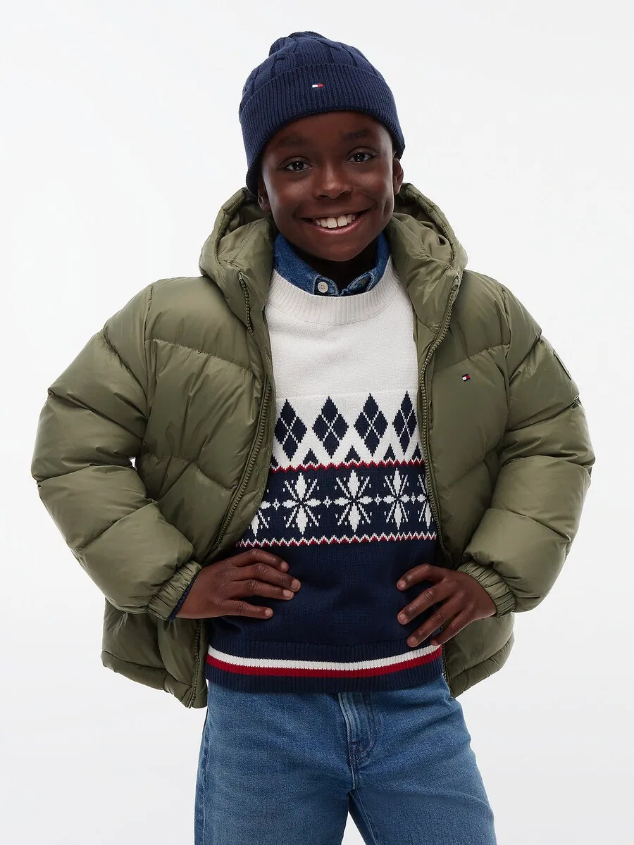 Зимняя куртка TOMMY HILFIGER 'Essential' оливкового цвета — фото 2