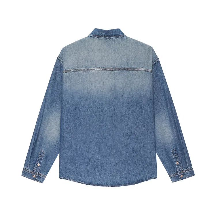 Детская рубашка из денима Lapel Moderate Nice Rice, Denim Blue — фото 3