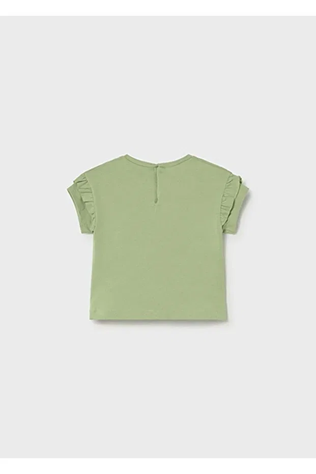 Детское для девочек футболка с принтом Summer baby girl printed tshirt Mayoral, Green — фото 2