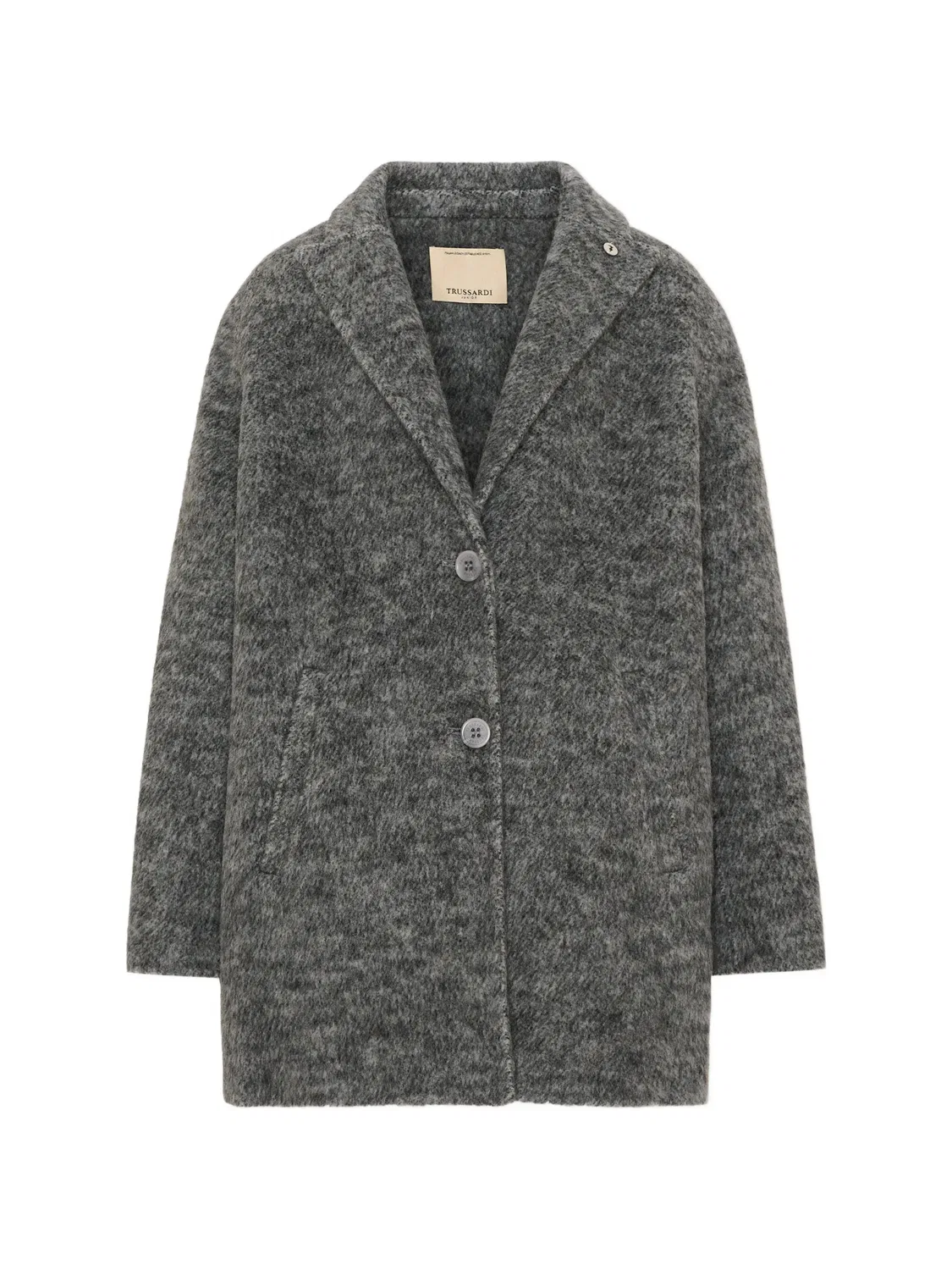 Пальто с заостренными лацканами Trussardi Junior, серый