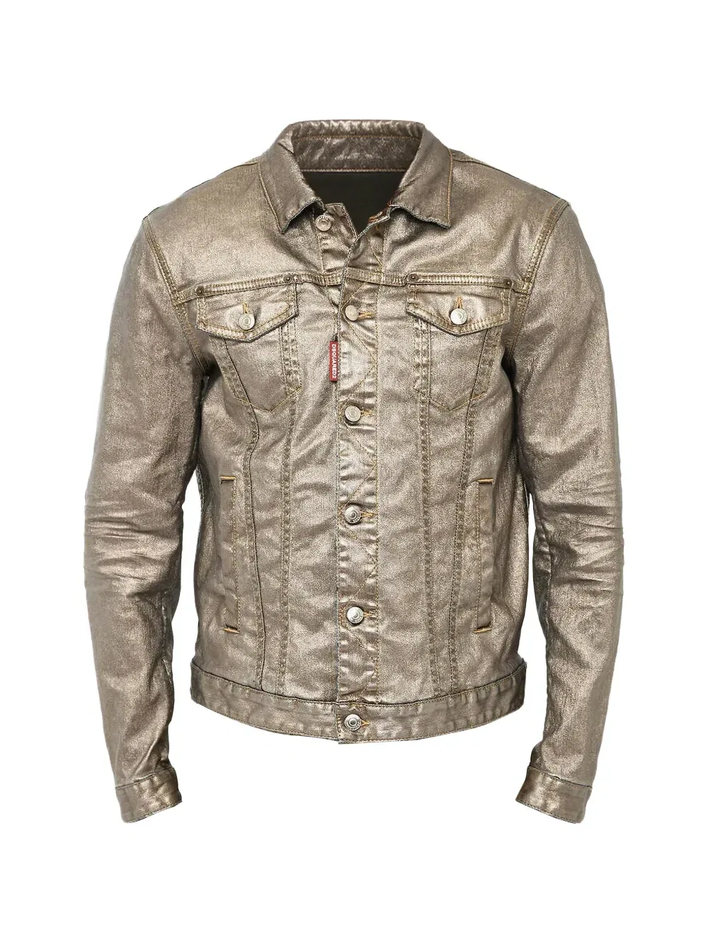 Куртка с логотипом с эффектом металлик Dsquared2, золотой