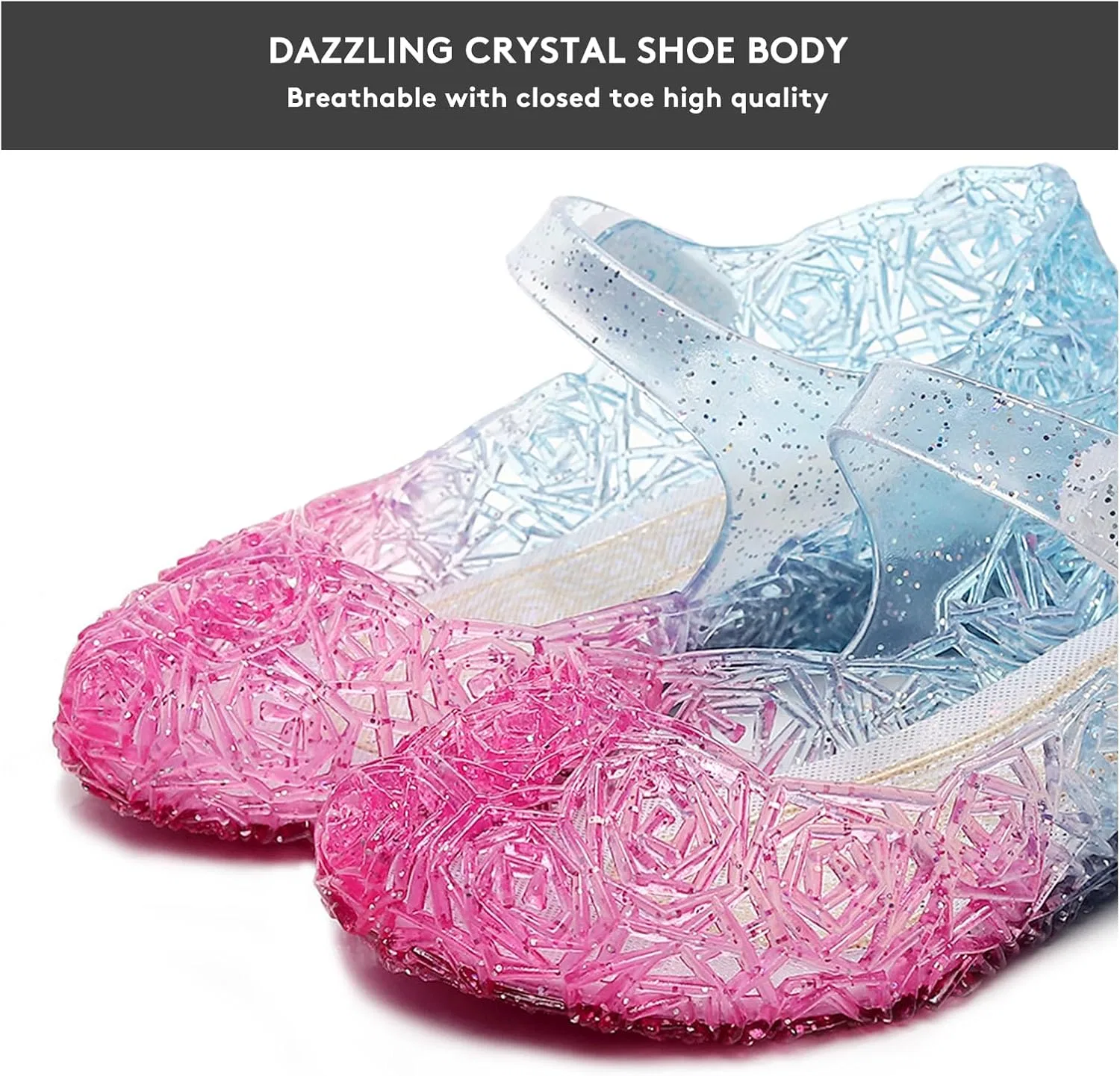 Детские туфли Мэри Джейн Snow Queen Princess для девочек TANDEFLY, Pink Blue — фото 2
