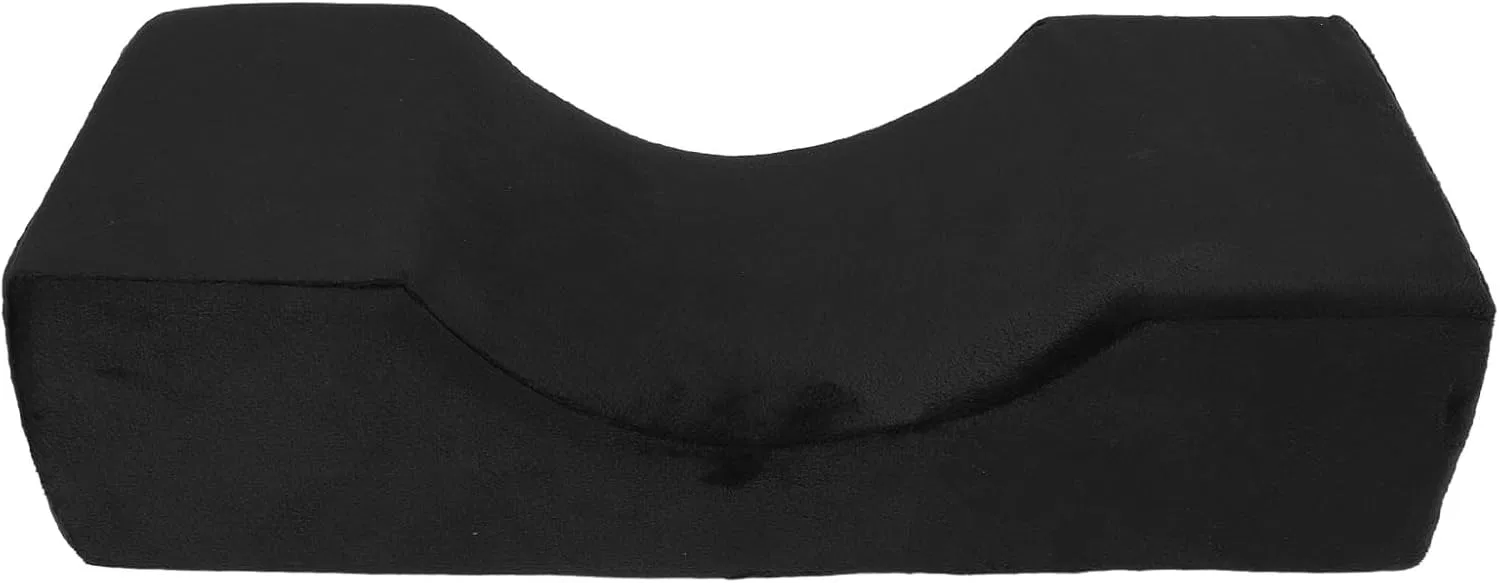 Подушка для ресниц U-образная, Memory Foam, Crystal Velvet, Black Riuulity