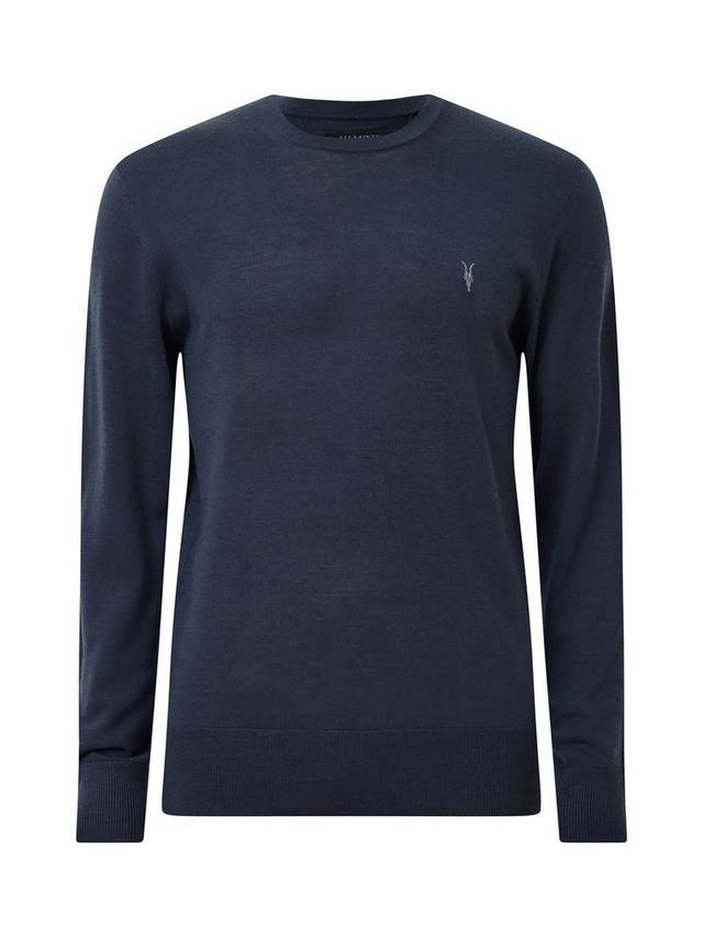 Свитер с круглым вырезом из мериносовой шерсти Mode AllSaints, Navy Blue — фото 4