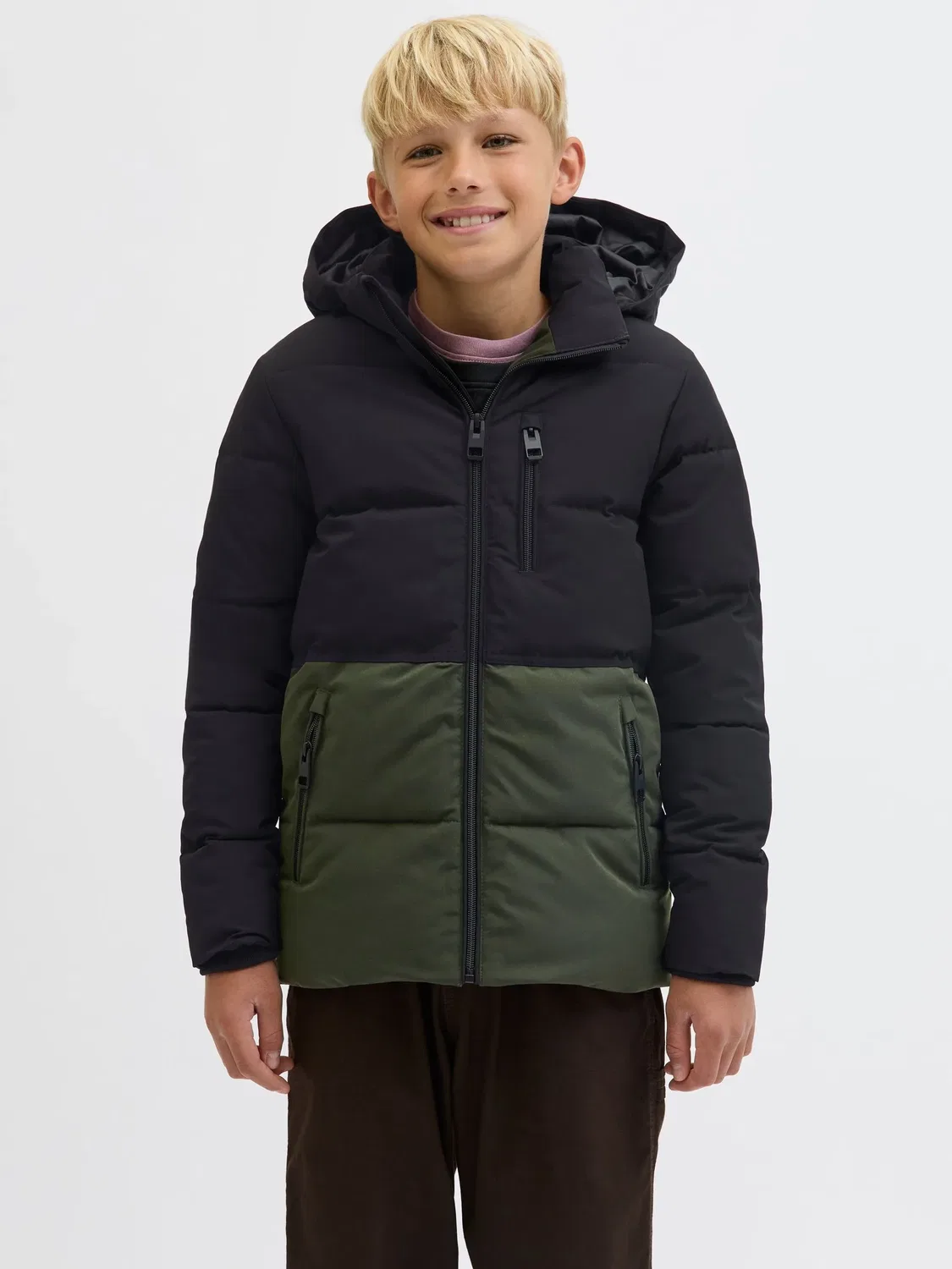 Стеганая куртка, повседневная JACK & JONES Junior, розин — фото 2
