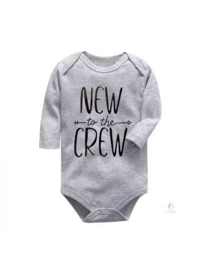Боди-комбинезон с принтом New to the Crew Matching Family Outfits, серый
