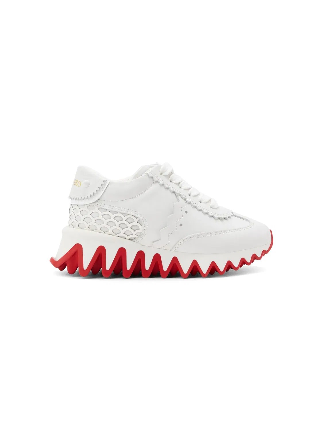 Мини кроссовки Shark из кожи Christian Louboutin, белый/красный — фото 4