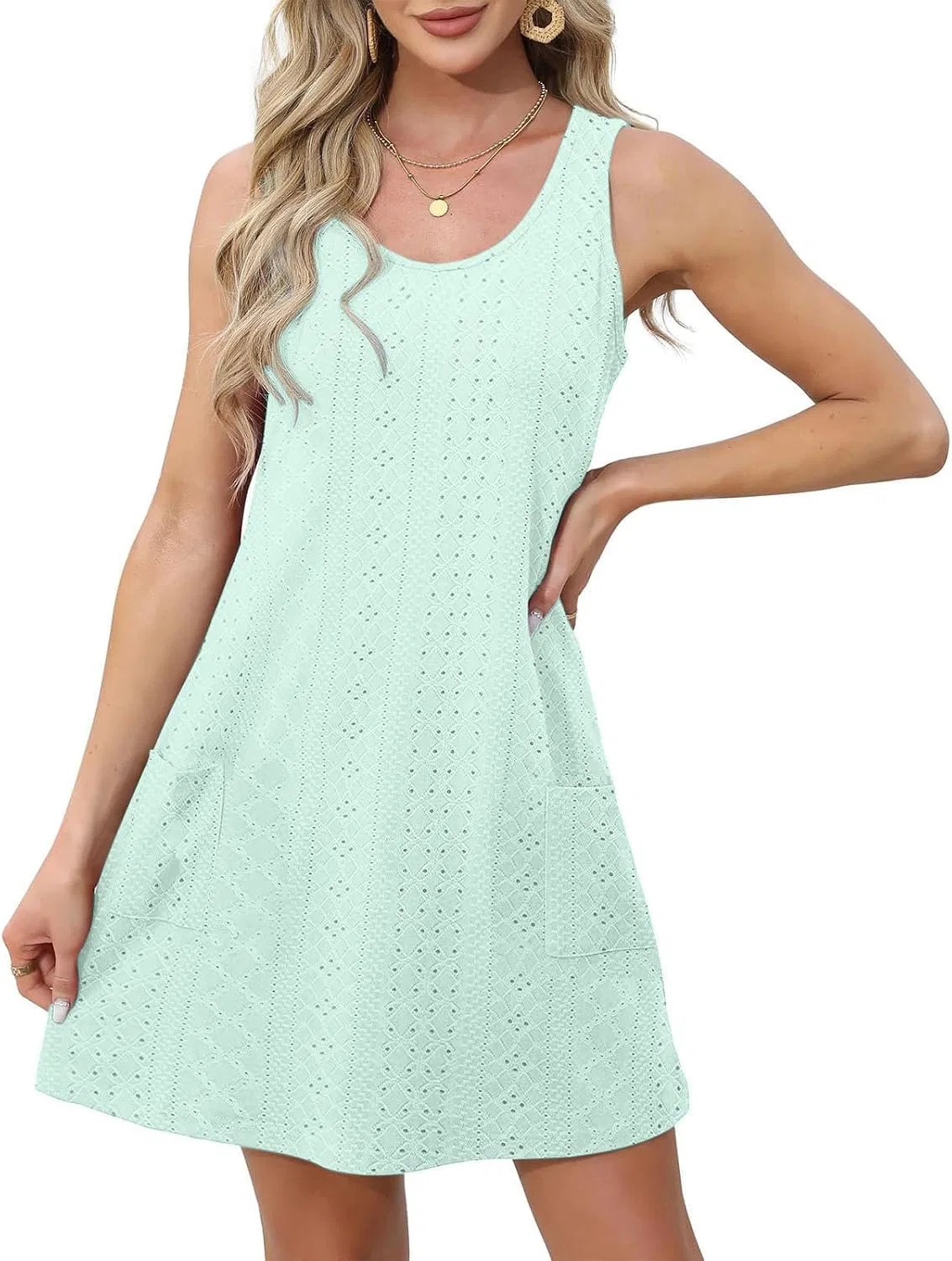 Женское платье-тенниска с вырезами Athletic, Mint Green