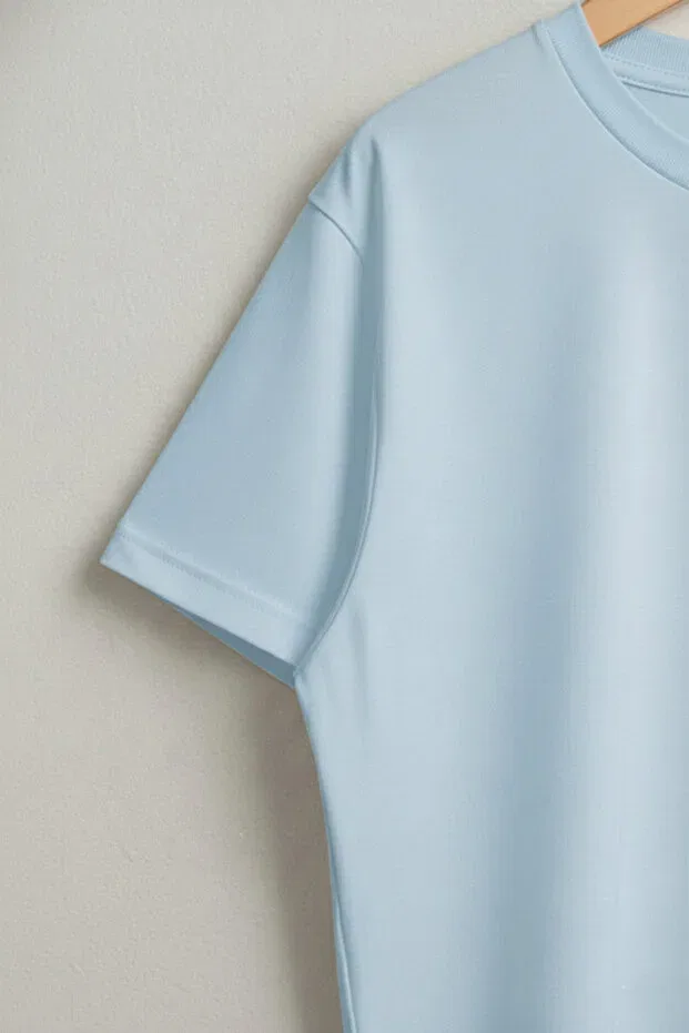 Детская футболка для девочек оверсайз с принтом Mother-Daughter matching oversize t-shirt Vodexa, Blue — фото 4