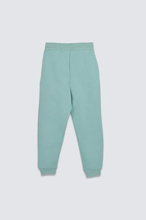 Детские спортивные штаны для девочек хлопковые 2-Threaded Bunny Hopp, Water Green — фото 2