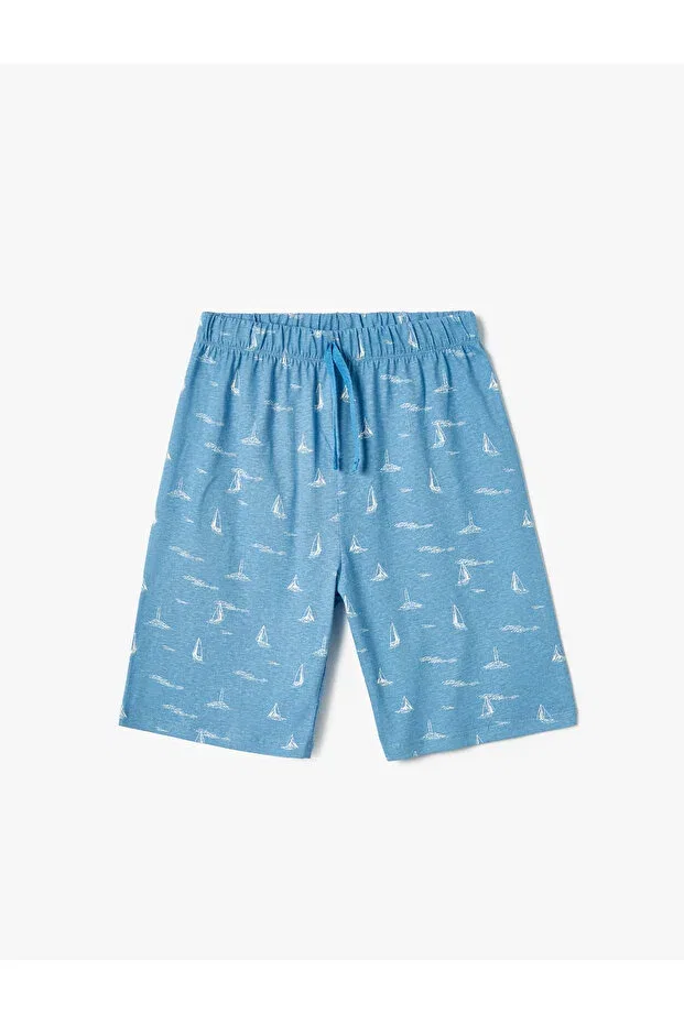 Детские шорты для мальчиков хлопковые с принтом Koton, Blue Patterned