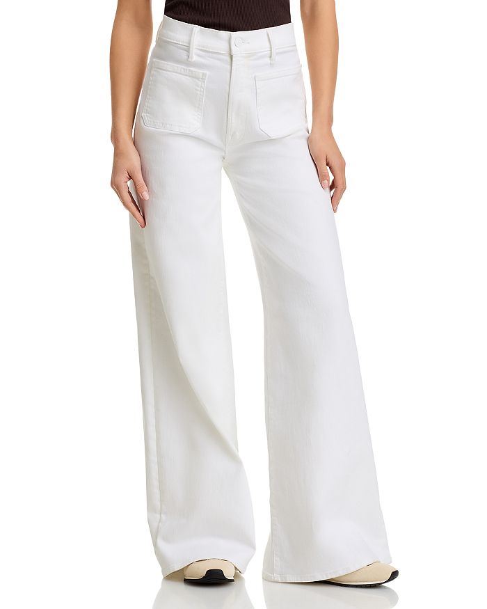 

Lil Patch Pocket Undercover Sneak High Rise Wide Leg Jeans в оттенке Fairest Of Them All MOTHER, белый