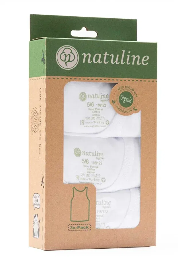 Детское для девочек хлопковое комплект маек Natuline, White — фото 4