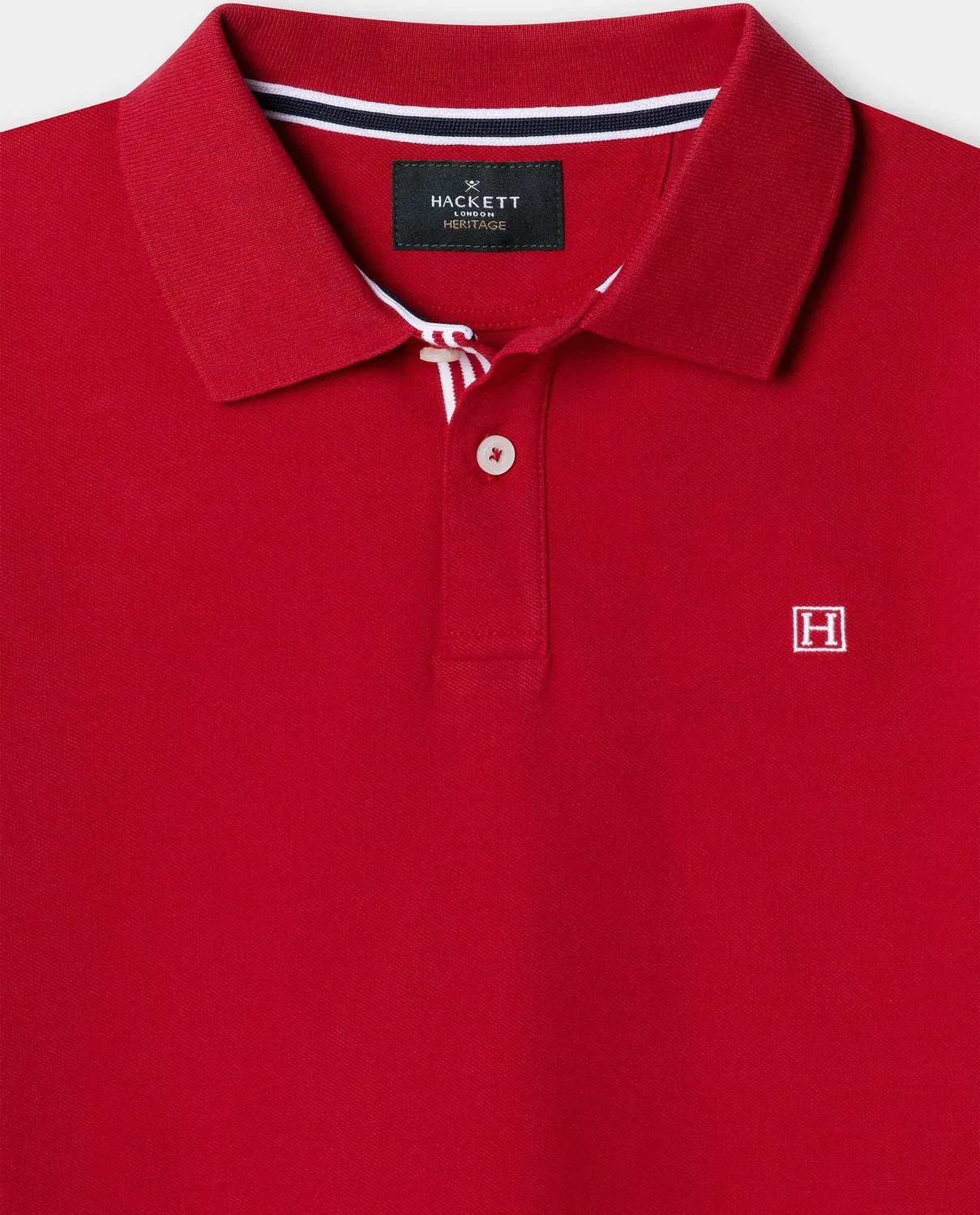 Детское поло для мальчиков с коротким рукавом Polo Heritage Stripe Trim Hackett, Rojo — фото 2