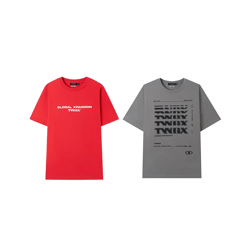 Детская футболка с принтом Evergreen Collection Teenie Weenie Men, Red Drop Shoulder T+Gray Print T