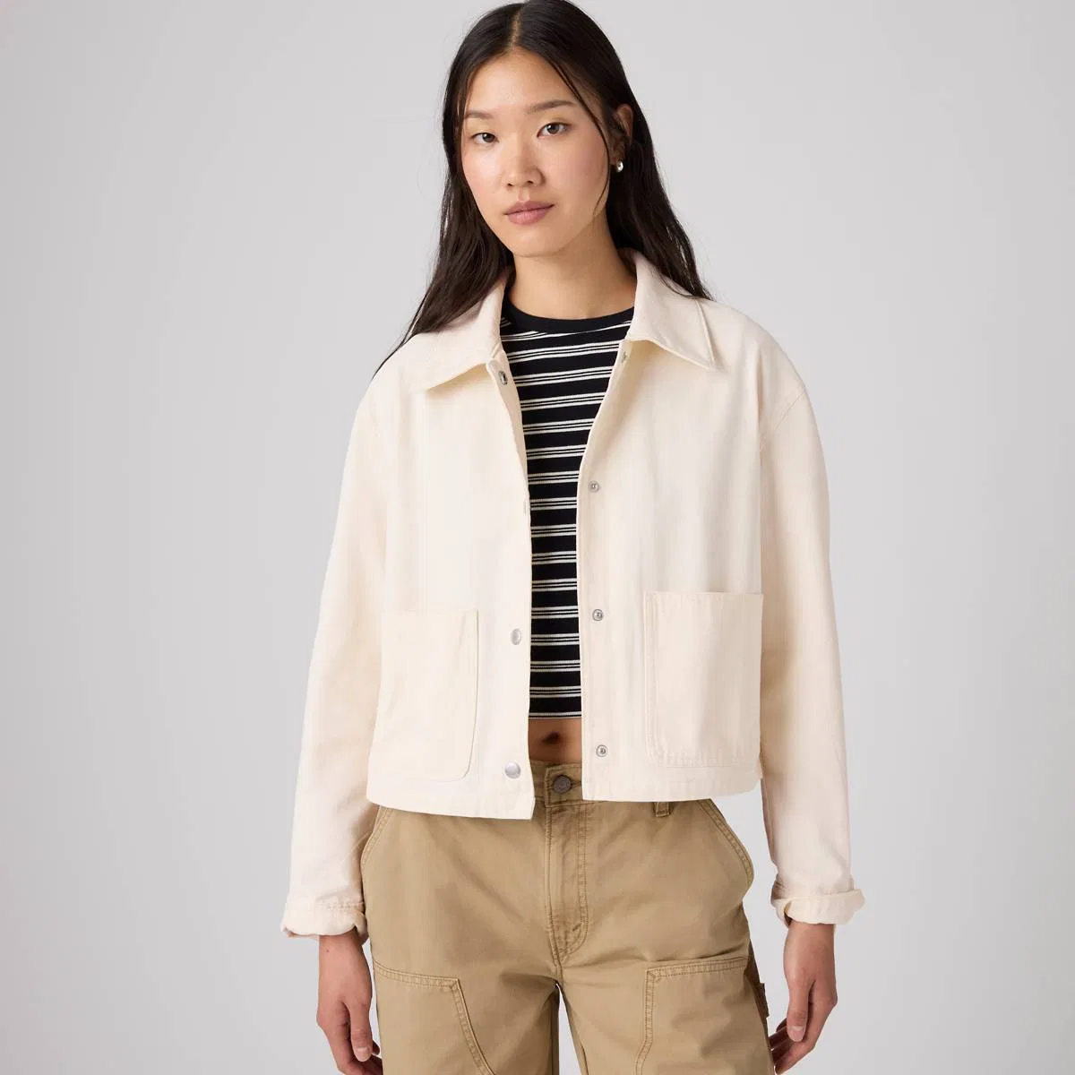 Укороченная рабочая куртка Levi's, Cream - White