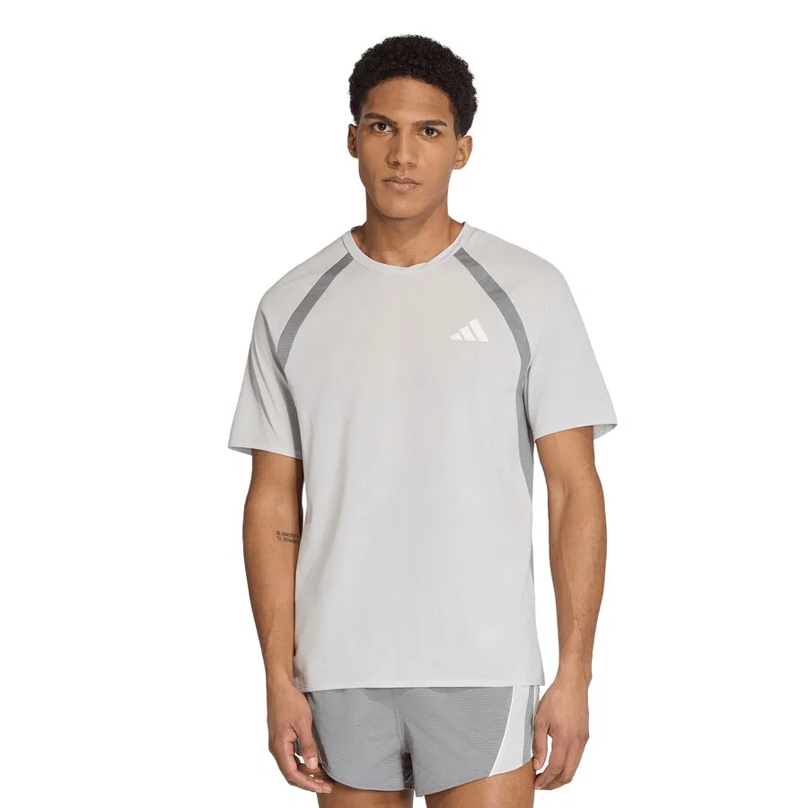 Спортивная футболка ADIDAS PERFORMANCE Performance Shirt 'ADIZERO A' серого и светло-серого цвета — фото 2