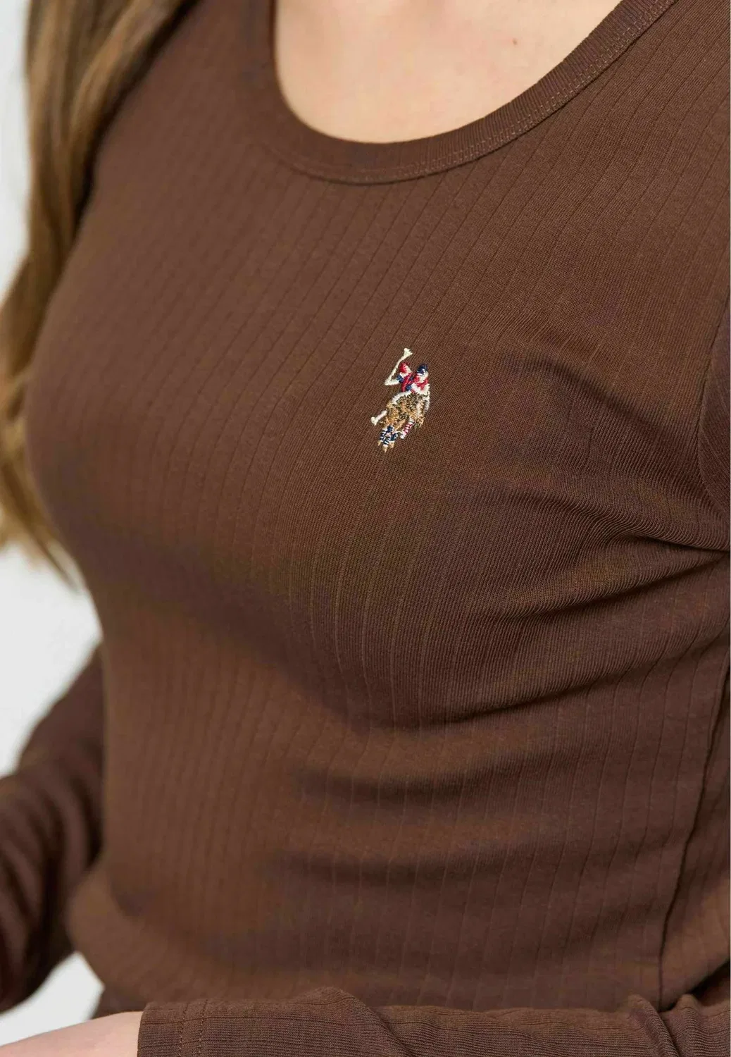 Футболка с длинным рукавом Uwcarlotta - топ с длинным рукавом U.S. Polo Assn., Chestnut — фото 4