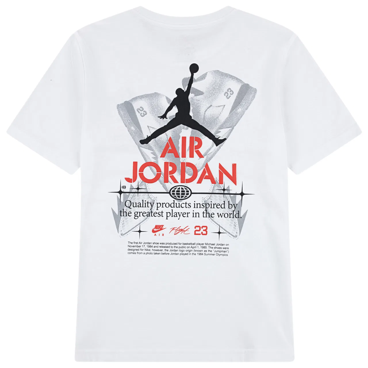 Футболка для мальчиков AJ5 Fire Red Tour Jordan, черный/белый — фото 2