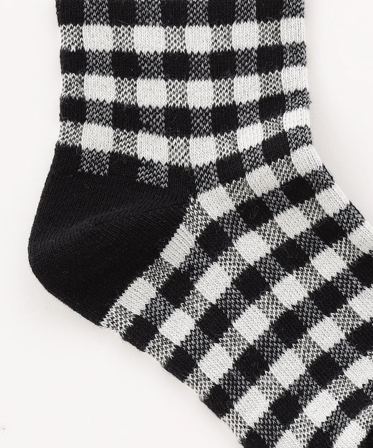Детские носки с принтом и логотипом, модель LogoxGingham Check COMME CA ISM, Black — фото 4