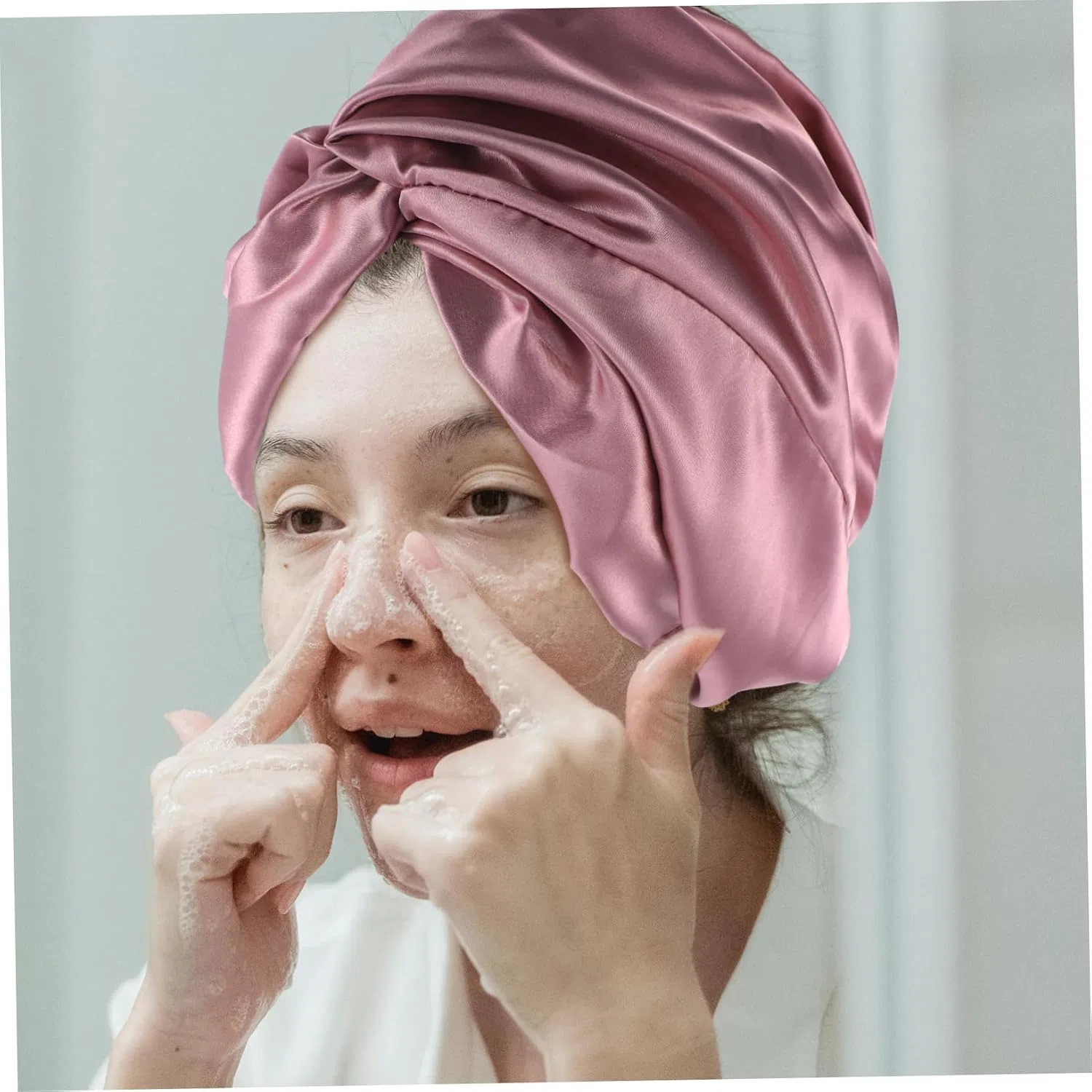 Шапочка для душа COLLBATH, двойной слой, имитация шелка, 27x22x2 см — фото 3