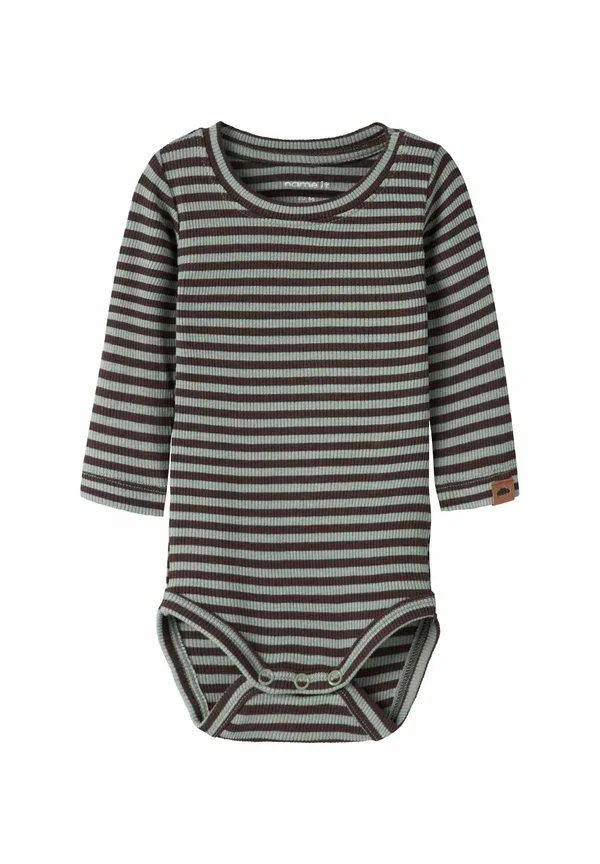 Комбинезон с полосками Romper long sleeved Name It, Green Milieu, зеленый