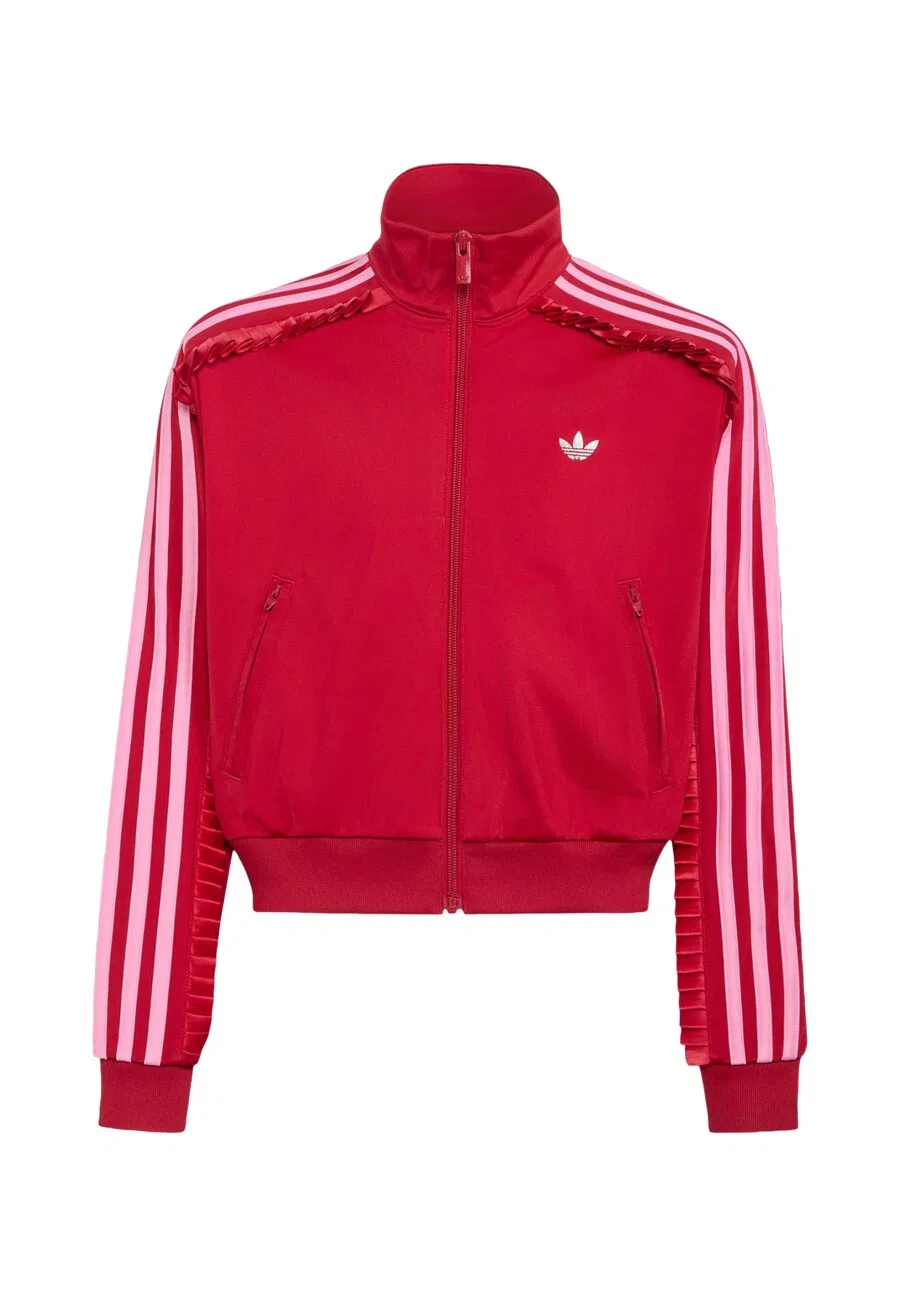 Худи на молнии ADIDAS ORIGINALS 'Firebird' красного цвета