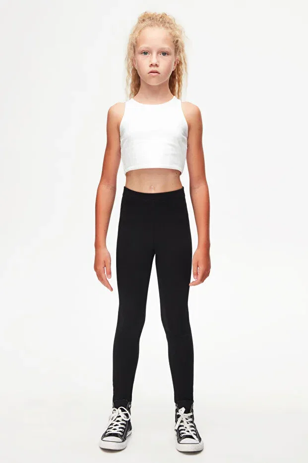 Детские леггинсы для девочек с принтом Basic Lovetti, Black