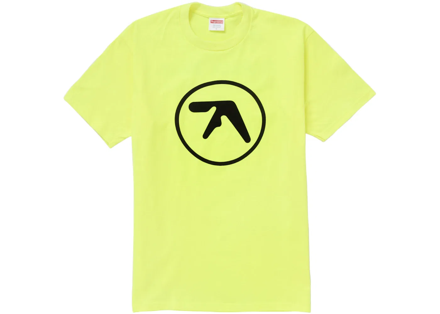 Мужская футболка с принтом Supreme Aphex Twin Ambient Works Tee, Fluorescent Yellow