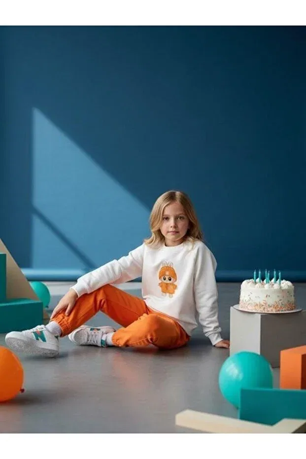Детские свитшот для девочек с принтом Zekids, White — фото 4