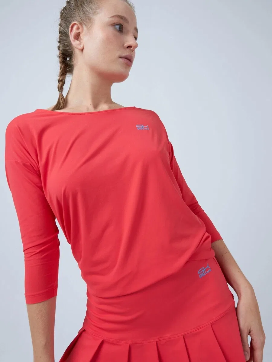 Футболка SPORTKIND '3/4 Loose Fit' персикового цвета — фото 2