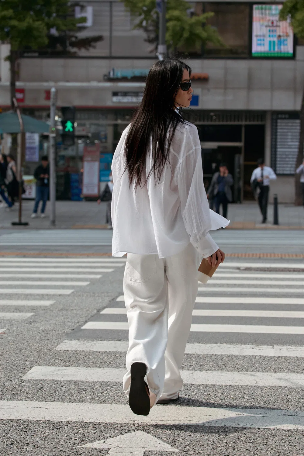 Рубашка из марли оверсайз с карманом ZARA, White — фото 4