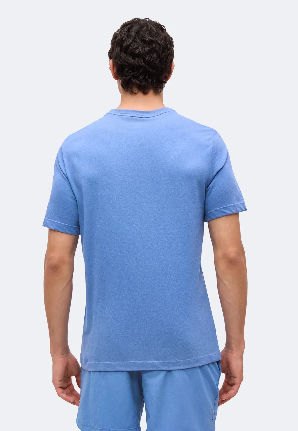 Однотонная спортивная футболка с круглым вырезом Nike Performance, Indigo Storm/White — фото 3