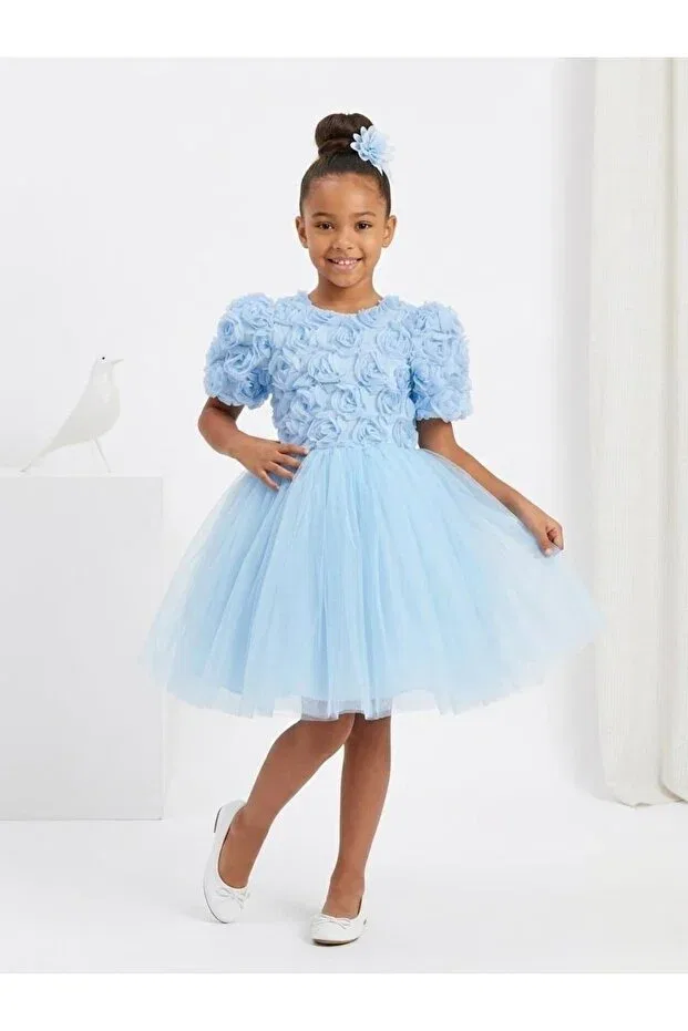 Детское платье для девочек с принтом Luvia Mnk Baby&Kids, Blue — фото 4
