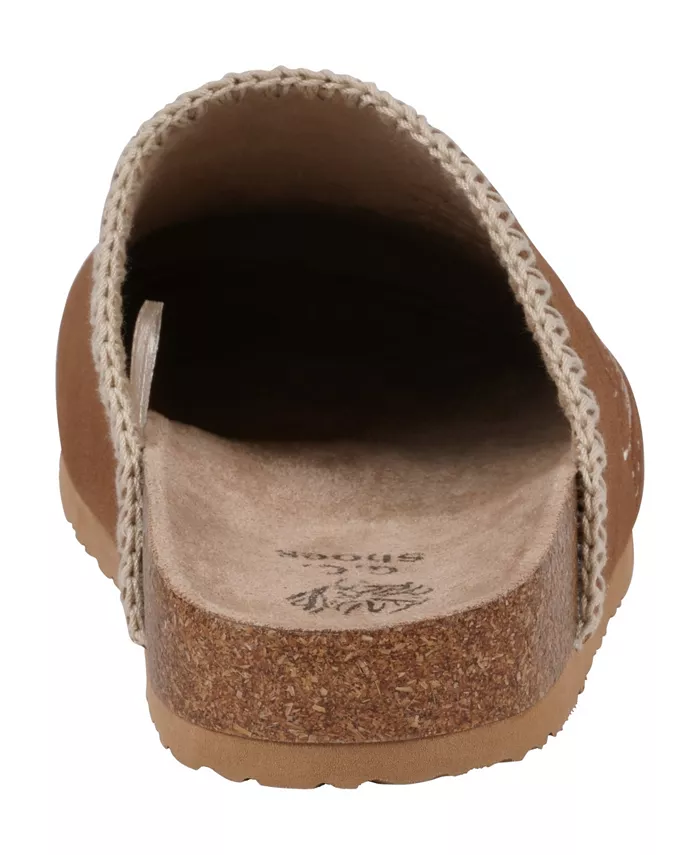 Женские клоги Jamie с вышивкой и стелькой-слайд GC Shoes, коричневый — фото 3