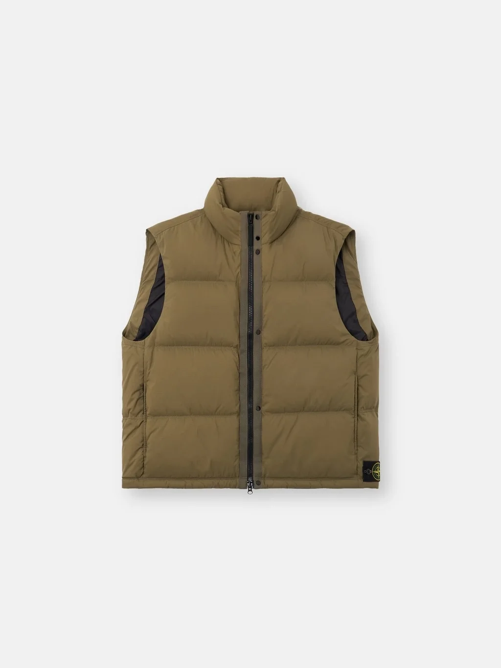 Мужской пуховой жилет Stone Island Lightweight With Zip Pockets, военный зеленый — фото 2