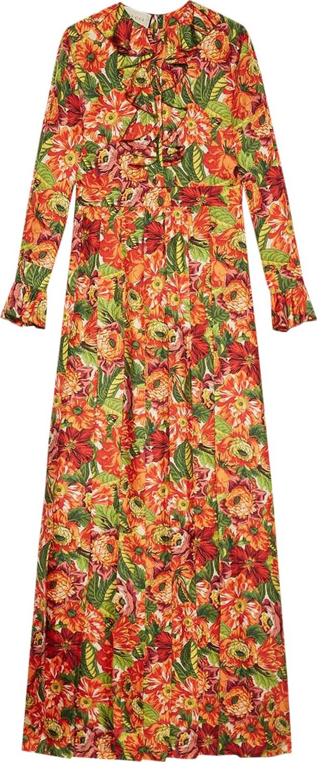 

Платье Gucci x The North Face Silk Dress 'Orange Floral', разноцветный