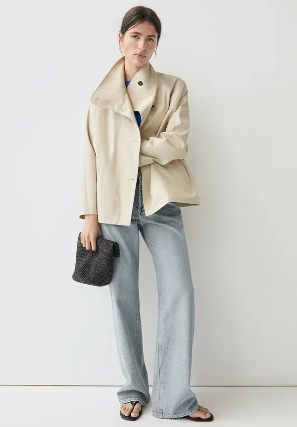 Куртка хлопковая Summer jacket Massimo Dutti, бежевый — фото 3