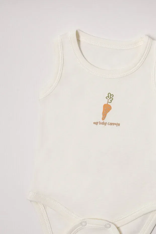Детское боди для новорожденных с длинным рукавом Interlock athlete body ay Bebetto, Ecru — фото 4