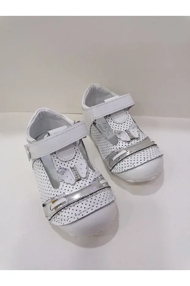 Детские туфли для девочек ортопедические Özgür Kids, White Silver