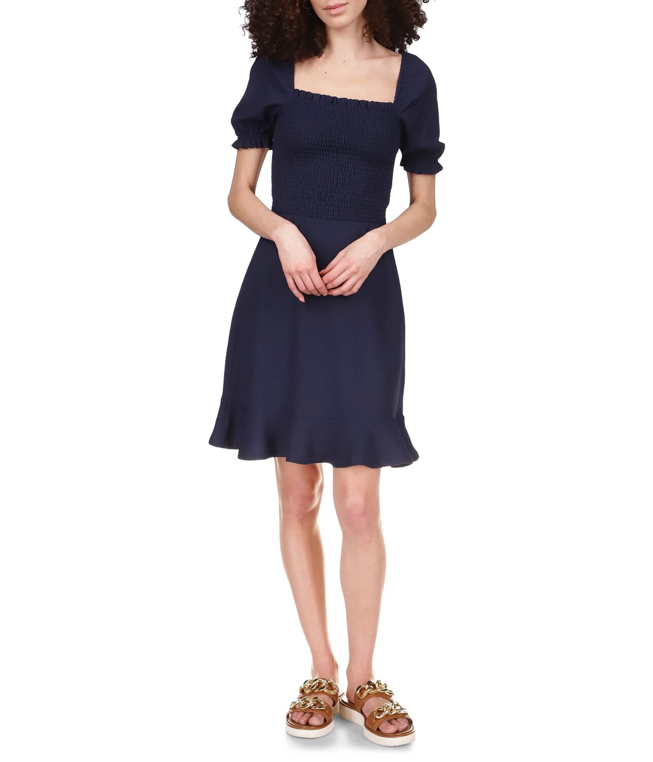 

Платье MICHAEL Michael Kors, Smocked Mini Short Sleeve Dress