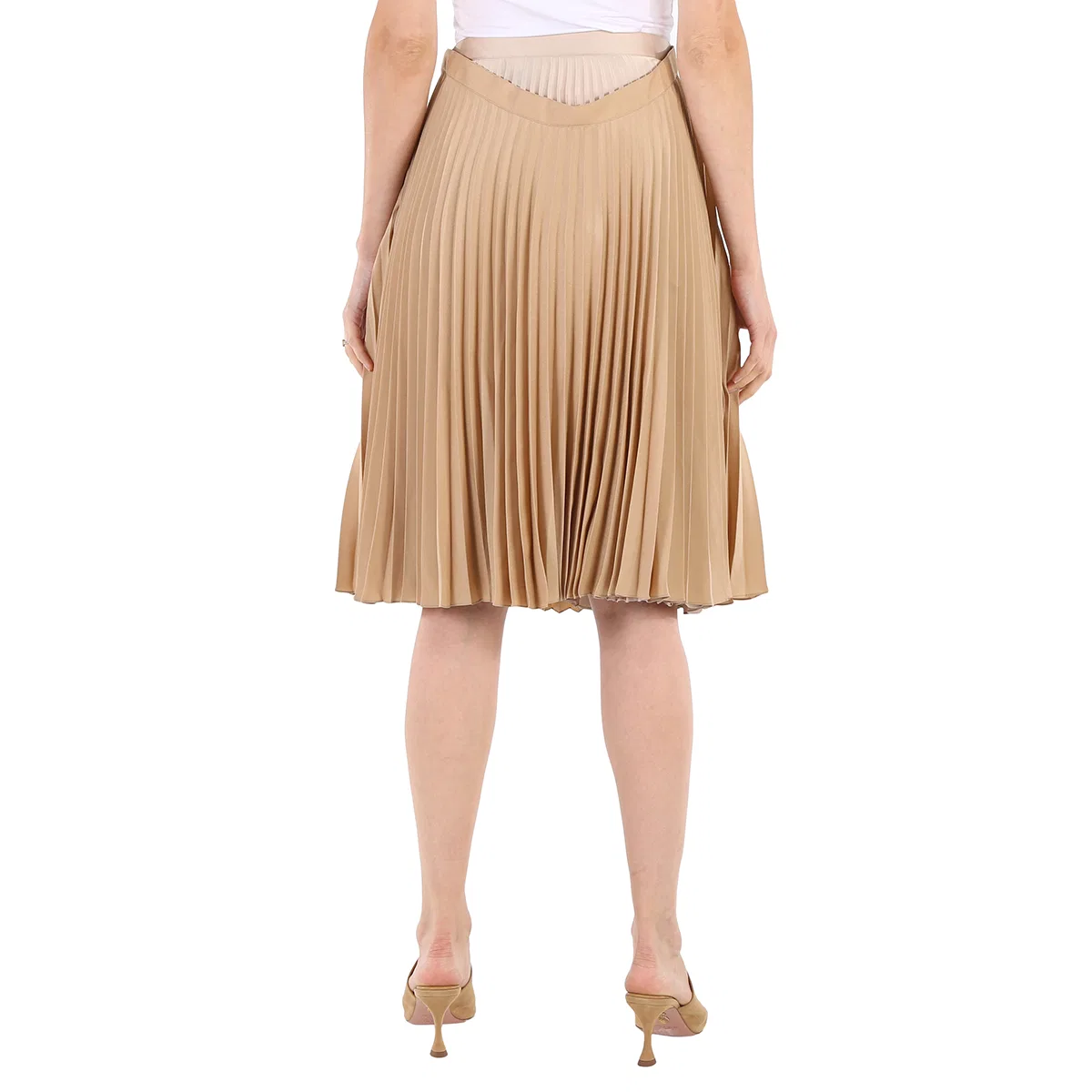 Юбка плиссированная многослойная Ladies Sandbank Layered Pleated Skirt Burberry, Sandbank — фото 4