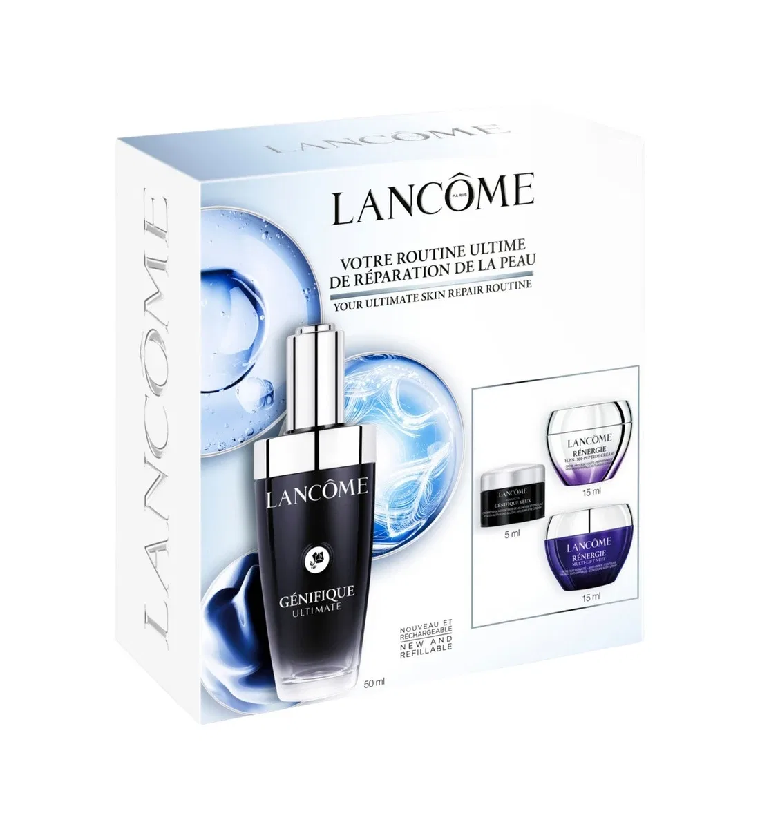 Набор омолаживающих сывороток для лица, активирующих сияние Lancôme, черный
