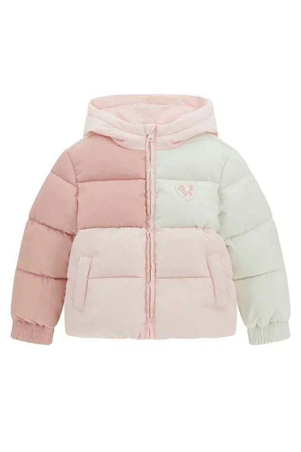 Детское пальто для девочек зимнее с капюшоном Guess, Çok Renkli