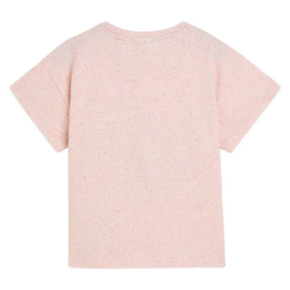 Детская футболка для девочек с принтом Front Artwork Neps Loose Fit T-Shirt Scotch & soda, Pink — фото 2