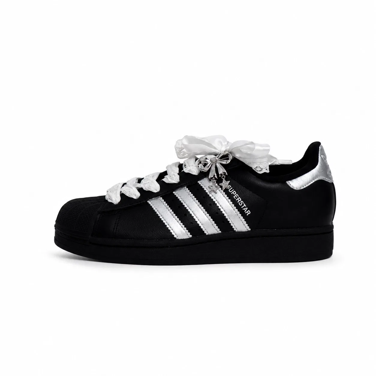 Кроссовки для скейтбординга Superstar 2, Adidas Originals, Black Silver — фото 3