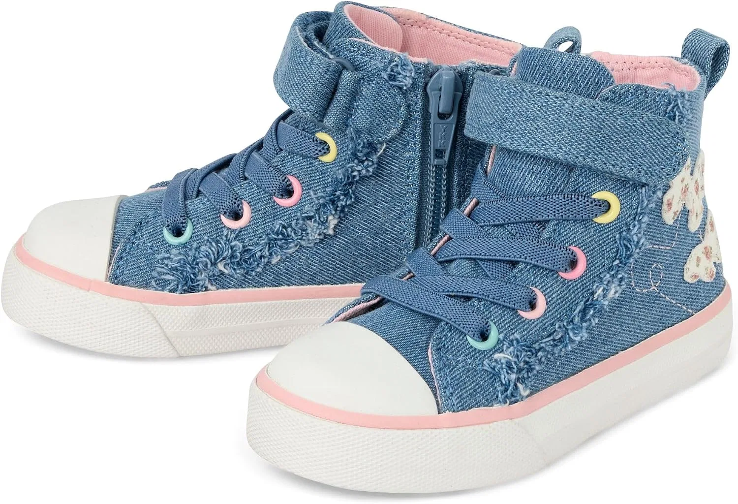 Детские кроссовки для девочек High Top Sneakers The Children's Place, Denim Butterfly — фото 3